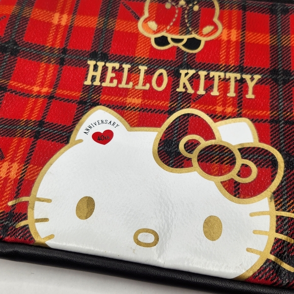 Hello Kitty 40th Anniversary Plaid Wristlet Bag Sanrio - Picture 2 of 5